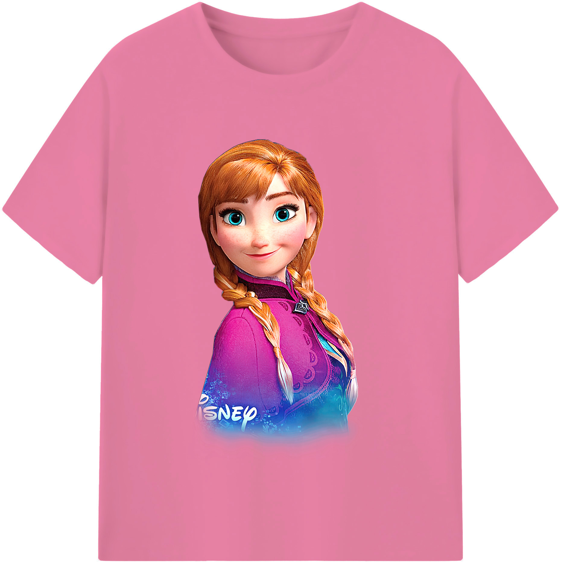 （画像用） アナと雪の女王 アンナ エルサ Frozen Anna Elsa 綿100％半袖Tシャツ（フロントプリント）
